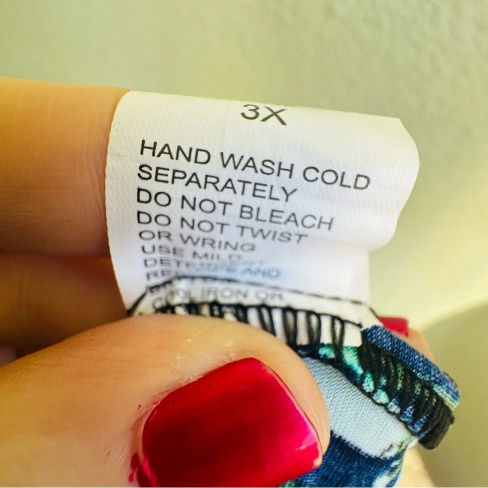 NWT 7 Islands 3X whimsical mermaid blue green floral maxi dress boho plus size - Picture 12 of 12